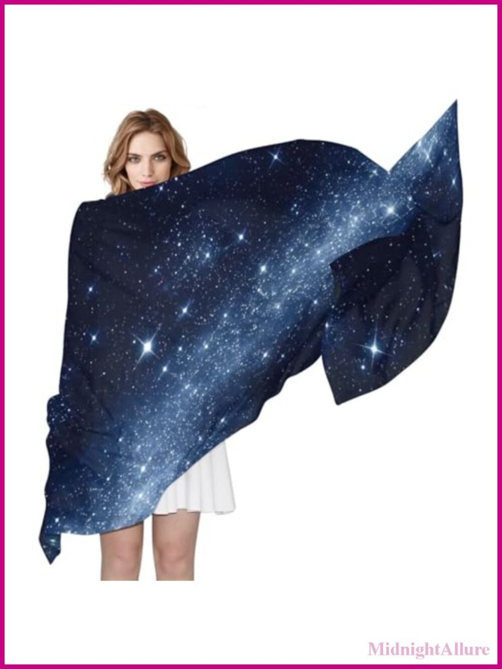 Starry Night Galaxy Space Scarf Wrap Stole Polyester Shawl Lightweight